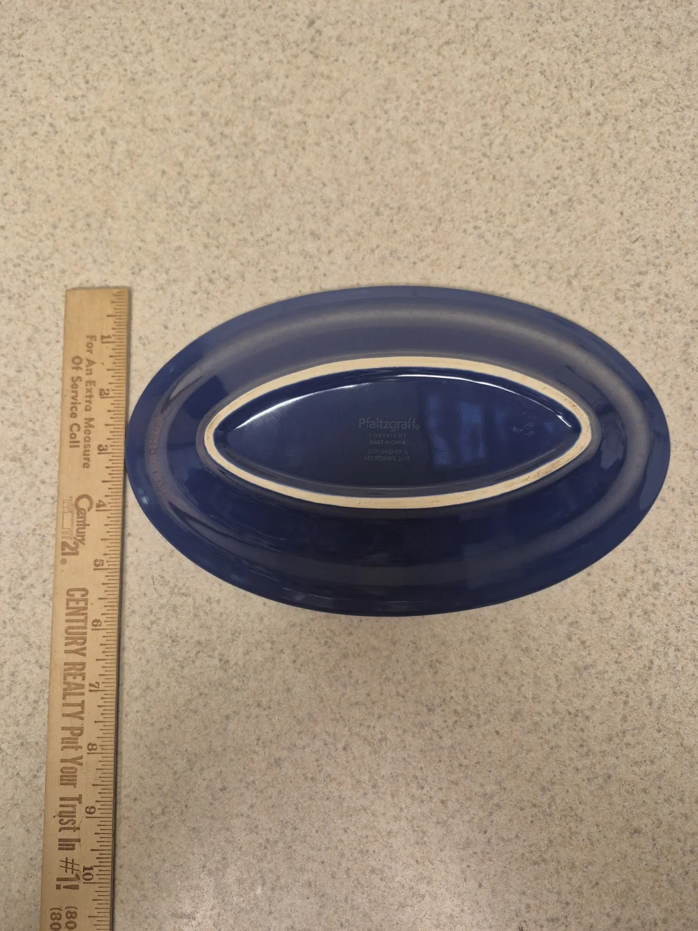 Pfaltzgraff Cobalt Blue Glazed Stoneware Small Oval Bowl